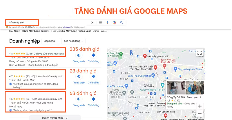 Cách hack đánh giá google map free