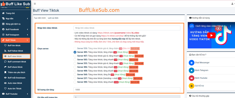 Dịch vụ buff view tiktok