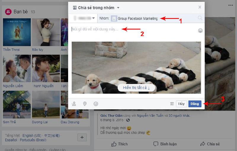 Cách đăng 1 bài lên nhiều nhóm trên Facebook