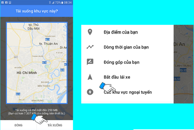 Lưu lại bản đồ của khu vực