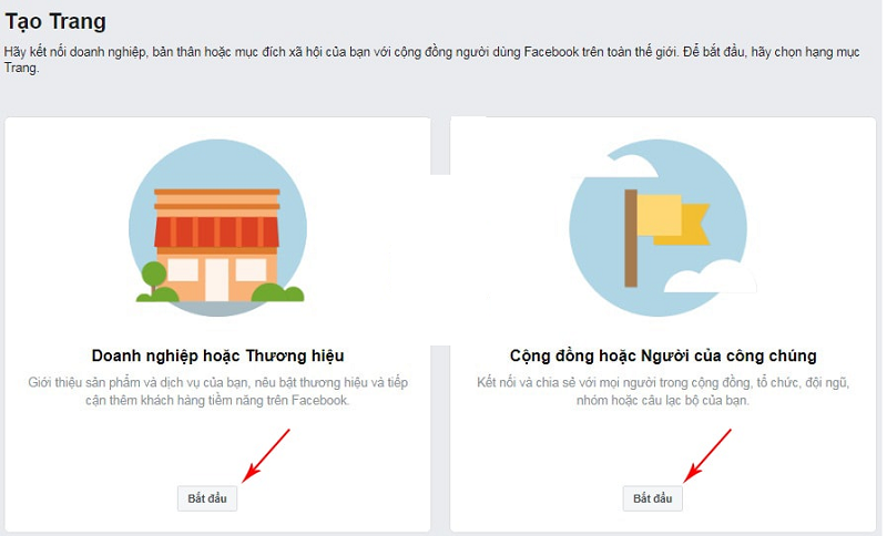 bắt đầu quá trình chuyển trang cá nhân fb thành fanpage
