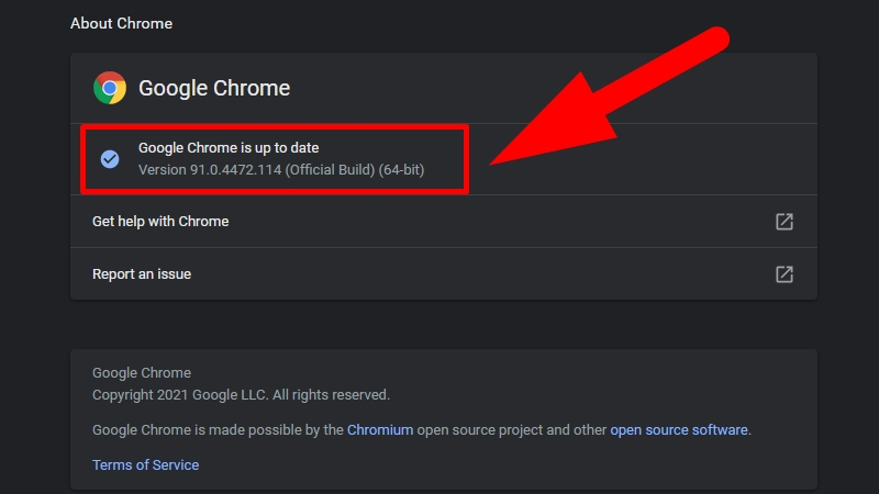 Cập nhật trình duyệt Chrome2